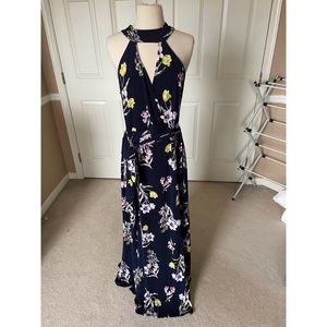 Navy floral maxi dress
